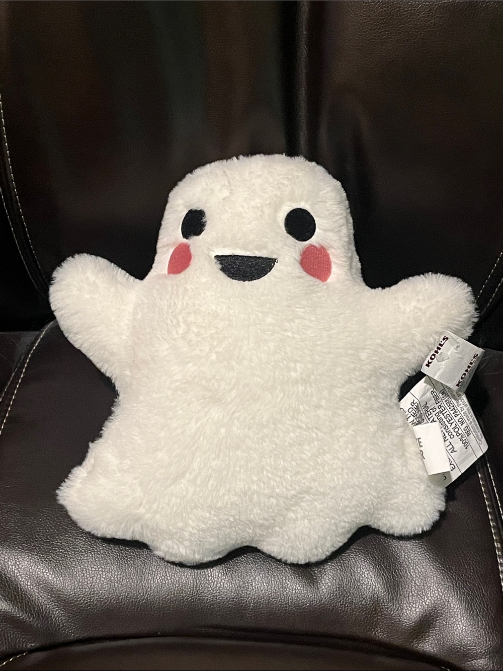 Halloween Fuzzy Ghost Plush Throw Pillow 12” NWT Celebrate Together Kohl's